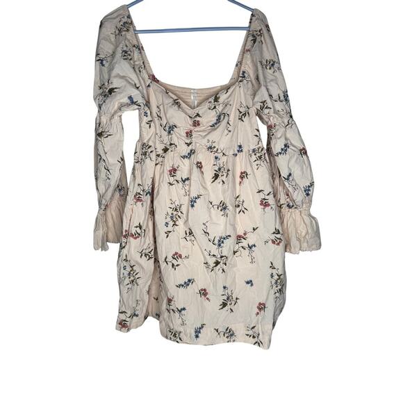 By Anthropologie Long-Sleeve Floral Embroidered Mini Dress Large Country Concert - Picture 4 of 6